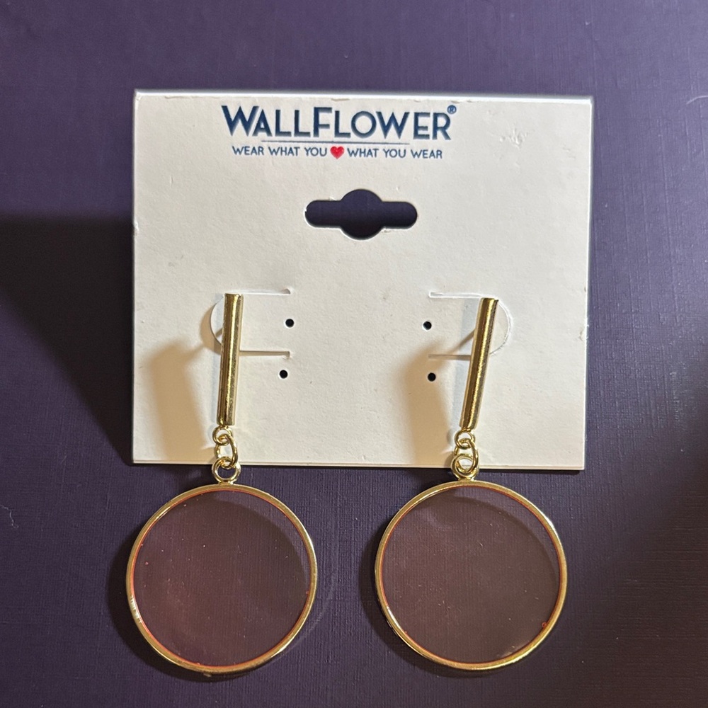Wallflower Gold Circle Drop Earrings